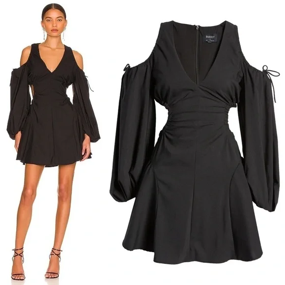 Revolve BARDOT NWT Apollo Fit & Flare Cutout Mini Dress Black Size Small - Picture 2 of 10